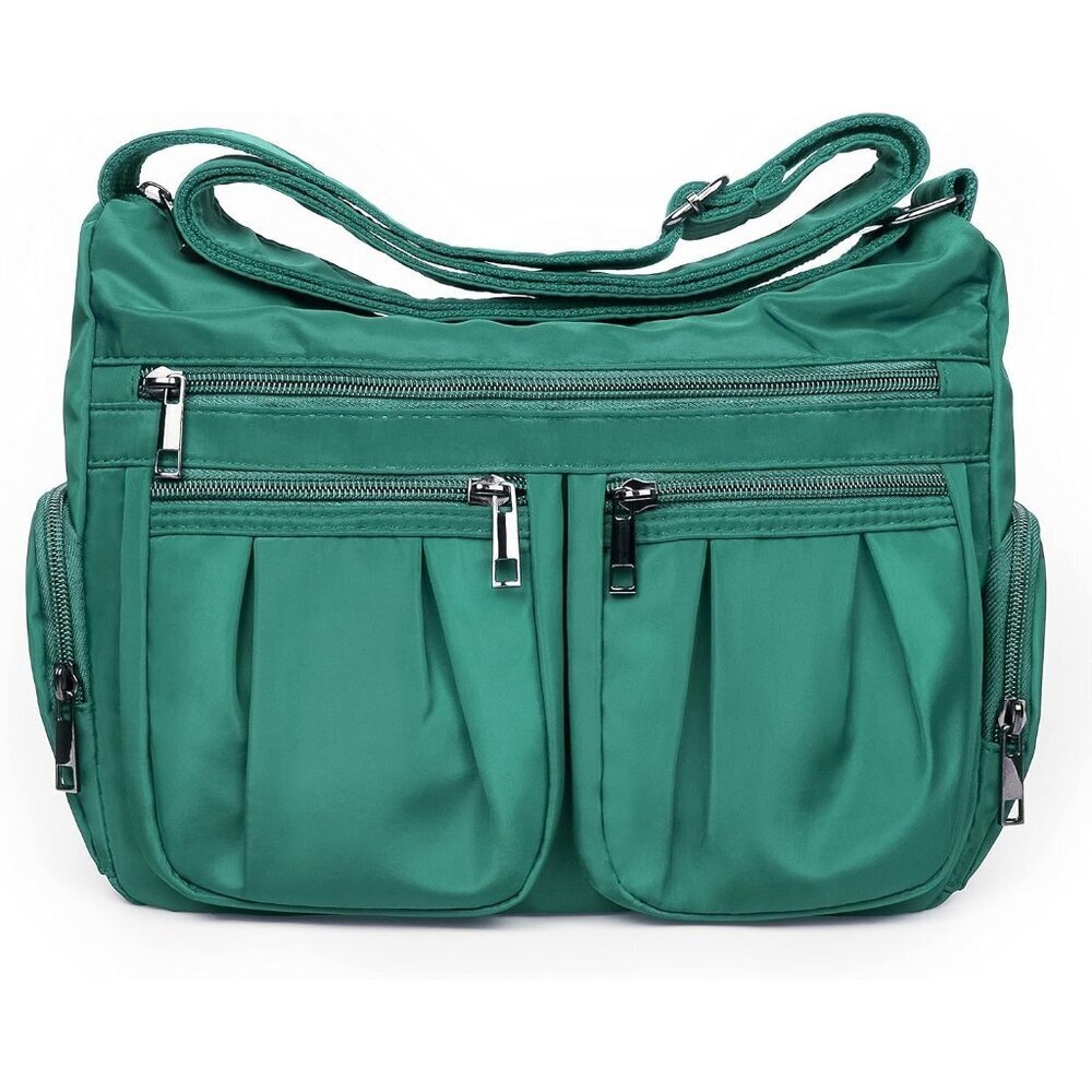 Women Lake Blue-m Nylon Water Resistant Anti Theft Travel Crossbody Shoulder Bag